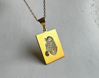 Zebraketting: 925 zilver 14k gold filled dierenbedel