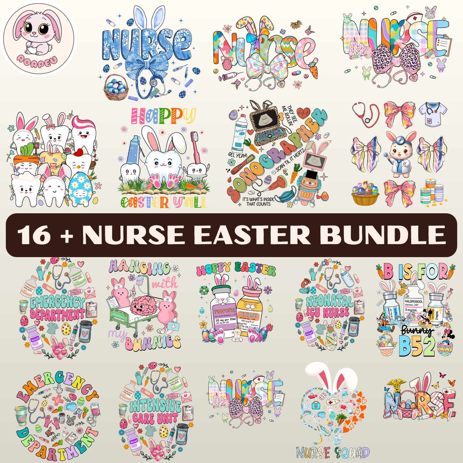 Nurse Easter Day Bundle Png, Bunny Nurse Png,coquette Bow Nurse Png ...