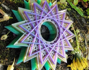 Soporte para esfera de cristal con forma de estrella de geometría sagrada, soporte para exhibición de bolas de cristal, arte impreso en 3D