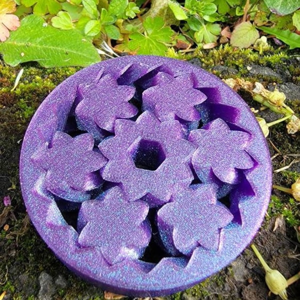 Galaxy Purple Fidget Spinner, Gear Bearing, Flower of Life Fidget Toy, 3D Print Art