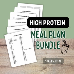 Digital Download High Protein Meal Plan Ideas Bundle