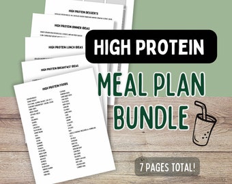 Paquete de ideas para planes de alimentación ricos en proteínas de descarga digital