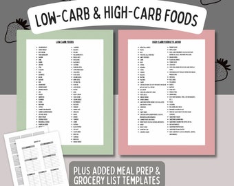 Low Carb Food List Meal Planner