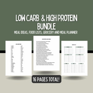 Meal Planner Printable High Protein Low Carb Food List