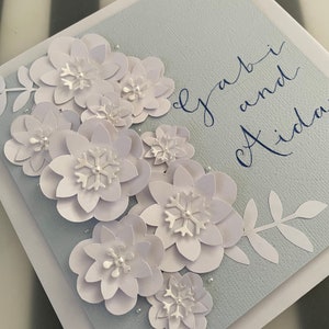 Personalised Handmade Wedding Flower Card