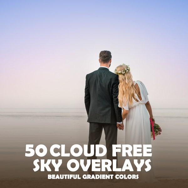 50 Cloud Free Gradient Sky Overlays Photoshop Overlays Smooth Sky Replacement