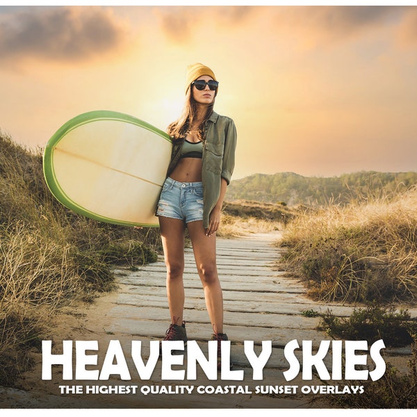 25 Heavenly Sunset Sky Overlays Photoshop Overlay #1