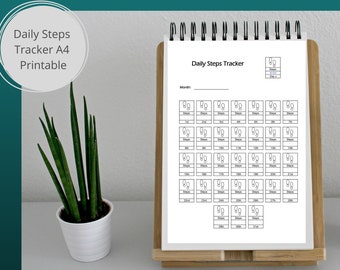 Rastreador de pasos diario, Desafío de pasos, Rastreador de pasos imprimible, A4 imprimible, Planificador de ejercicios, Planificador de pasos, Desafío de caminata