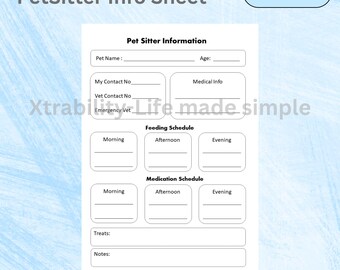 Instrucciones para el cuidador de mascotas, notas para el cuidador de mascotas, cuidador de mascotas, cuidador de gatos, paseador de perros, rutina de alimentación del cuidador de la casa, notas especiales para bebés peludos