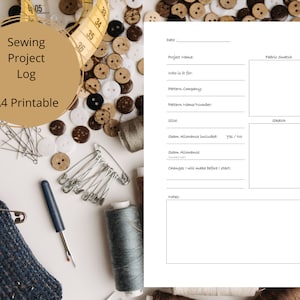 Sewing Project Log, Sewist Journal, Seamstress Planner, Craft Diary