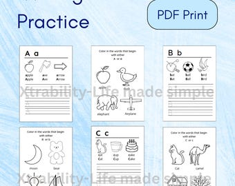 Hojas de trabajo para practicar la escritura