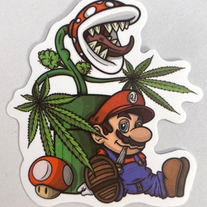 Aufkleber von Mario Smoking a Joint