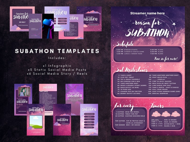 Galaxia - Ultimate Twitch Bundle & Social Media Branding Kit - Etsy