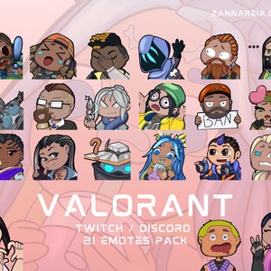 Valorant - 21 Emote Pack - Discord/Twitch Emotes