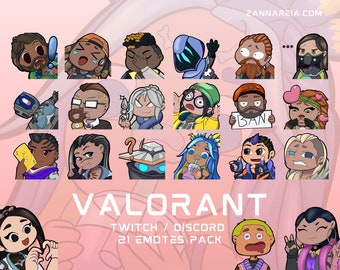 Valorant - 21 Emote Pack - Discord/Twitch Emotes