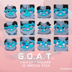 The kawaii G.O.A.T. - Blue 12 Emote Pack