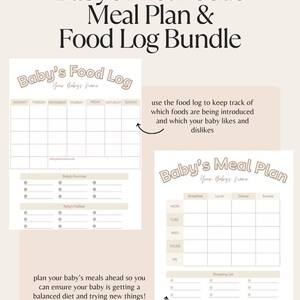 Baby Food Tracker, Baby Food Tracker Bundle, Baby Food Bundle, Baby's ...