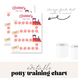 Editable Potty Chart | Potty Training Chart | Custom Sticker Chart | Potty Training Printable | Reward Chart | Download