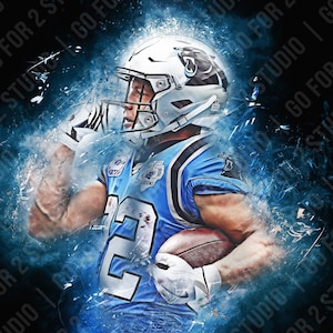 Christian McCaffrey Edit, Carolina Panthers, CMC, Digital Download, Print, Canvas, Wall Art, Sports Art, Man Cave Gift