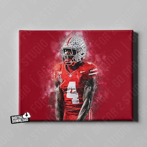 Jeremiah Smith Ohio State Football Poster | Printable Digital Download | College Football Wall Art | Sports Fan Decor | Instant Download