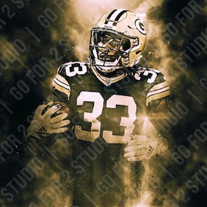 Aaron Jones Edit, Green Bay Packers, Digital Download, Print, Canvas, Wall Art, Sports Art, Man Cave Gift