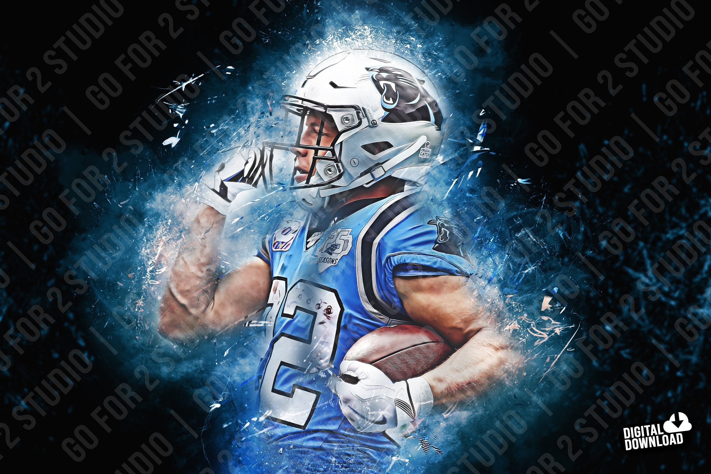 Christian Mccaffrey Edit, Carolina Panthers, CMC, Digital Download, Print,  Canvas, Wall Art, Sports Art, Man Cave Gift - Etsy