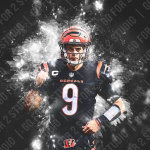 Joe Burrow Edit, Cincinnati Bengals, Digital Download, Print, Canvas, Wall Art, Sports Art, Man Cave Gift, Poster