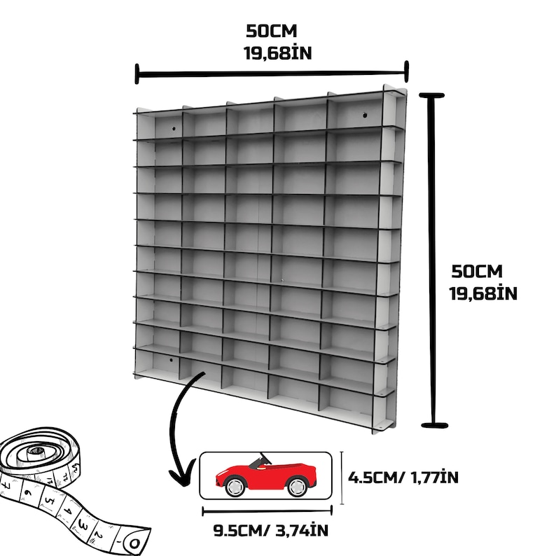 Présentoir 242 voitures, roues chaudes 1/64, vitrine compatible avec les voitures d'allumettes et voitures moulées sous pression, organisateur de garage pour petites voitures, étagère murale image 10