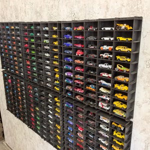 Für 50-100-200-600 Autos, 1/64 Hot Wheels, Matchbox & Diecast Car-kompatible Vitrine, Spielzeugauto-Aufbewahrungsgarage, Wandregal