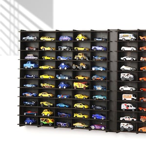 1/64 Diecast Car Display Case: Hot Wheels & Matchbox Storage Shelf
