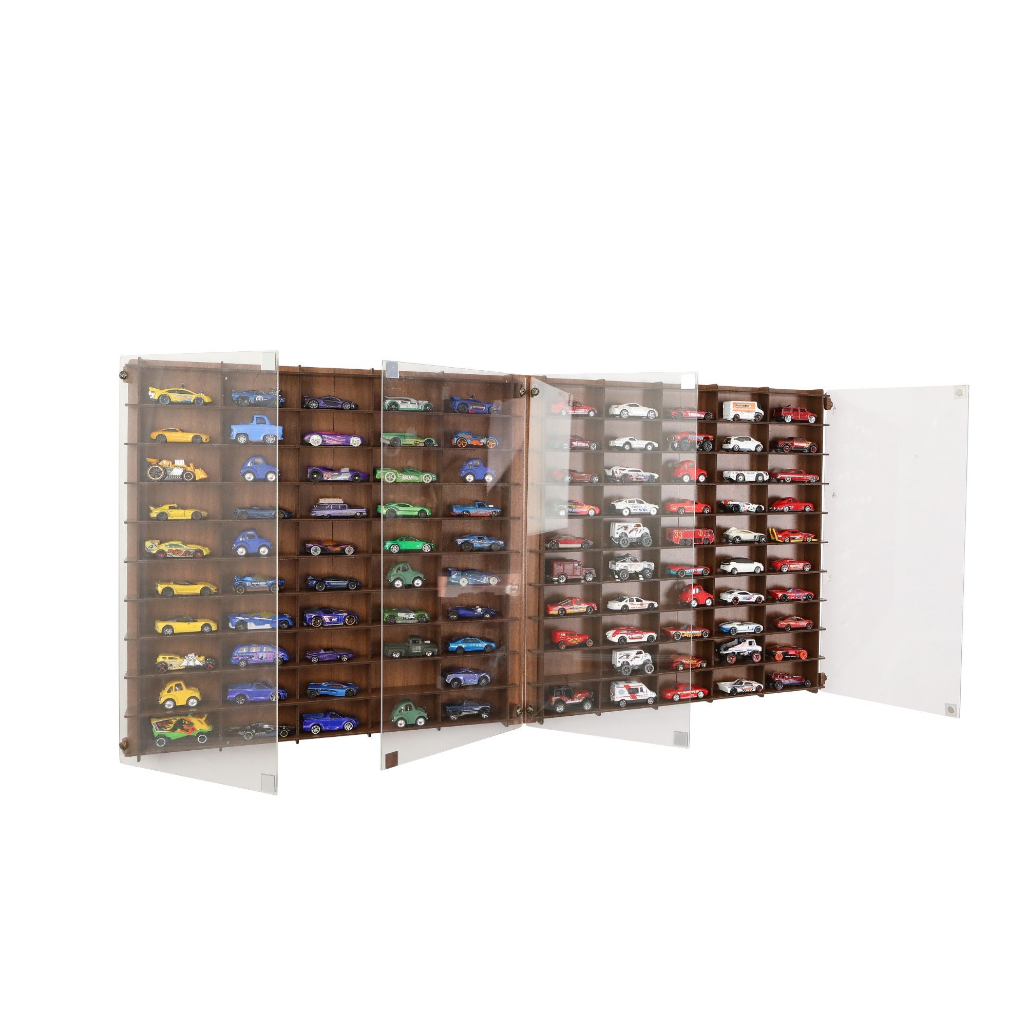 Vetrina Espositiva Per Macchinine In Scala 1/64 (Hot Wheels, Matchbox) - 77 Pezzi, Con Serratura - Italia - Foto 2