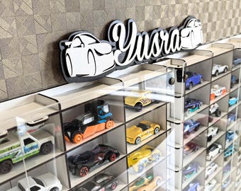 1/64 Diecast Car Display Case: Hot Wheels Matchbox Storage Shelf