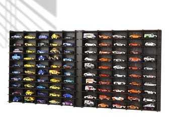 Hot Wheels-vitrine: auto-opberger op schaal 1/64, standaard of met deksel