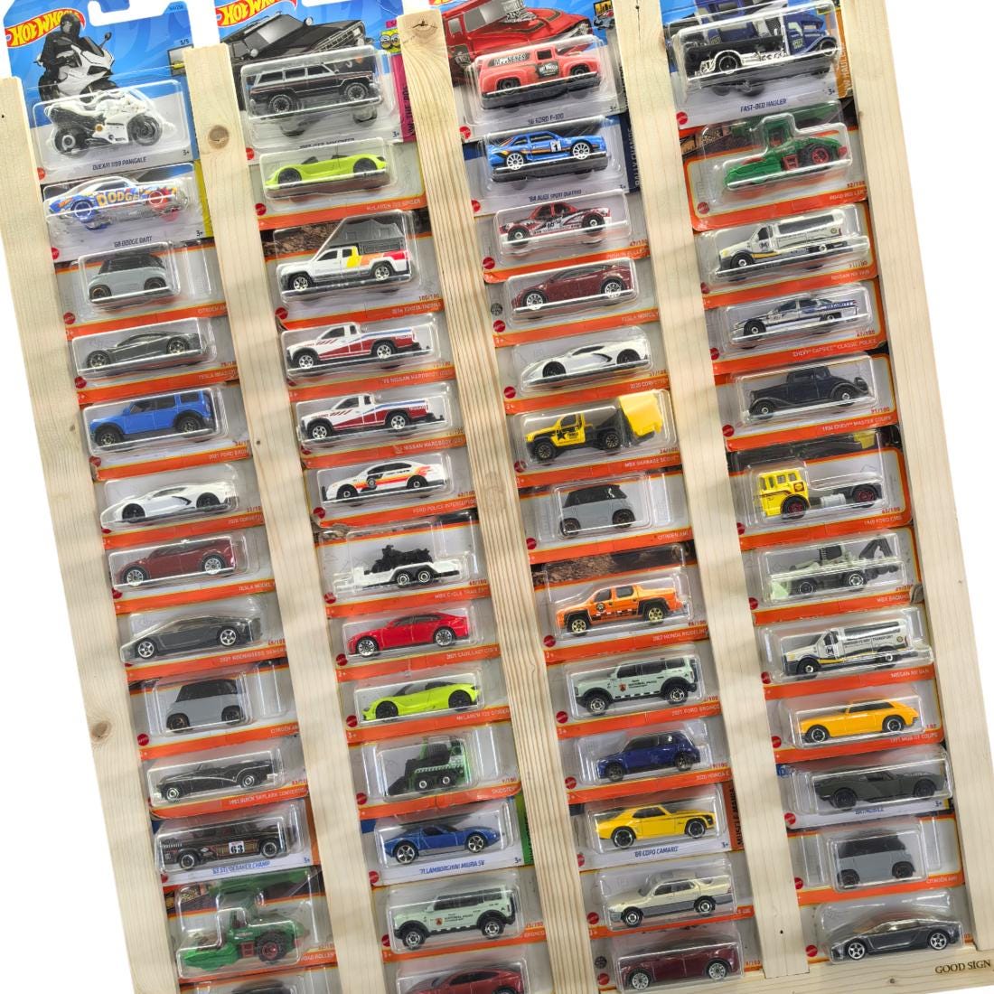 Vitrina Expositora De Pared Para 160 Coches Hot Wheels - Compartimentos Ajustables, Estructura De Madera Resistente