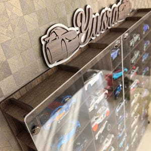 1/64 Hot Wheels, luciferdoos, diecast-compatibele vitrine met acrylafdekking, organisator speelgoedauto-opslaggarage, wandplank, speelgoedkast, autorek