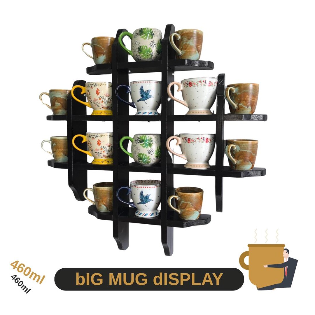 Mug Rack Table Mug Rack Shelf,mug Rack for Wall, Mug Wall Rack, Mug Rack Western ...