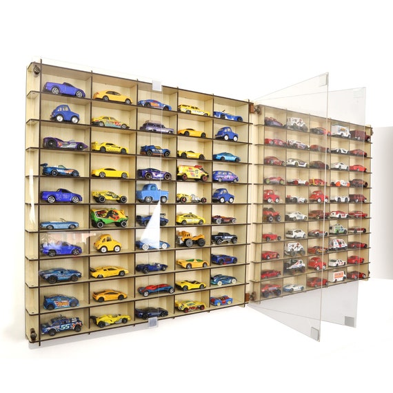 1/64 Diecast Car Display Case: Hot Wheels & Matchbox Storage Shelf