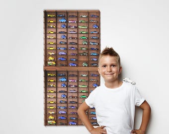 1/64 Hot Wheels,Matchbox & Diecast Car Compatible Display Case  standard or with cover ,Toy Car Storage Garage Organizer,Wall Display Shelf