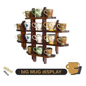 Coffee Mug Rack Shelf: Wall Mounted Display - Western Decor