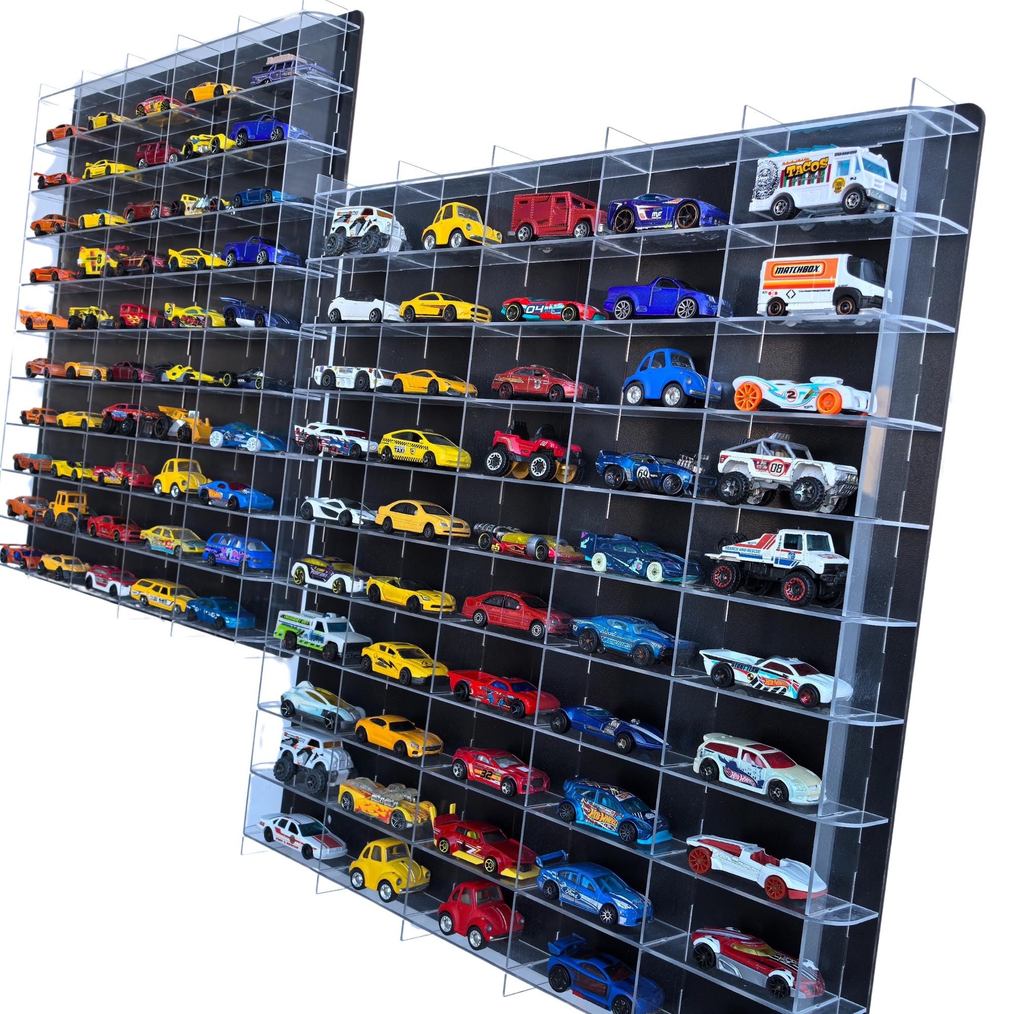 La Vetrina per Auto in Scala 1/64 Contiene L'organizzatore di Immagazzinaggio delle Macchinine 8 Slot Trasparente Scatola per Esposizione di Giocattoli per Auto Hotwheels Vetrina per Esposizione di Mo