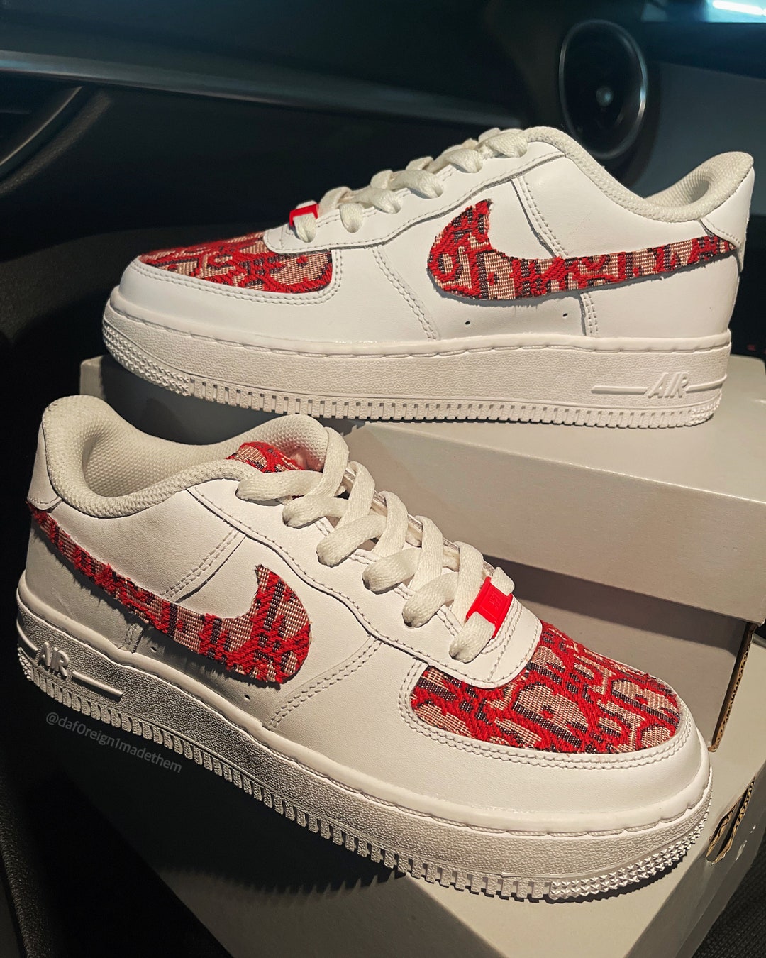 Custom AF1 Red Adore Air Force 1s - Etsy