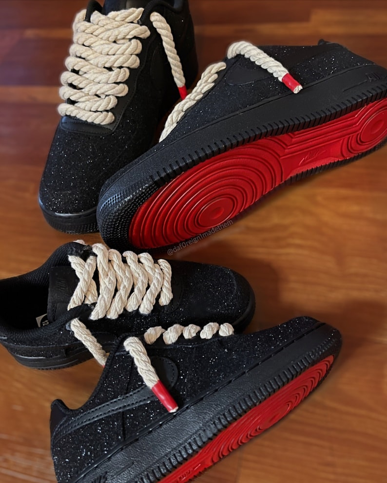 all black air force 1 with red bottom TGS A.A
