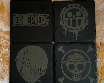 Anime 4 piece Coaster Set Inspired by Anime's One Piece