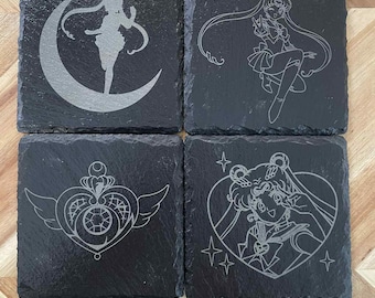 Anime Coaster Set Inspired by Anime's Sailor Moon