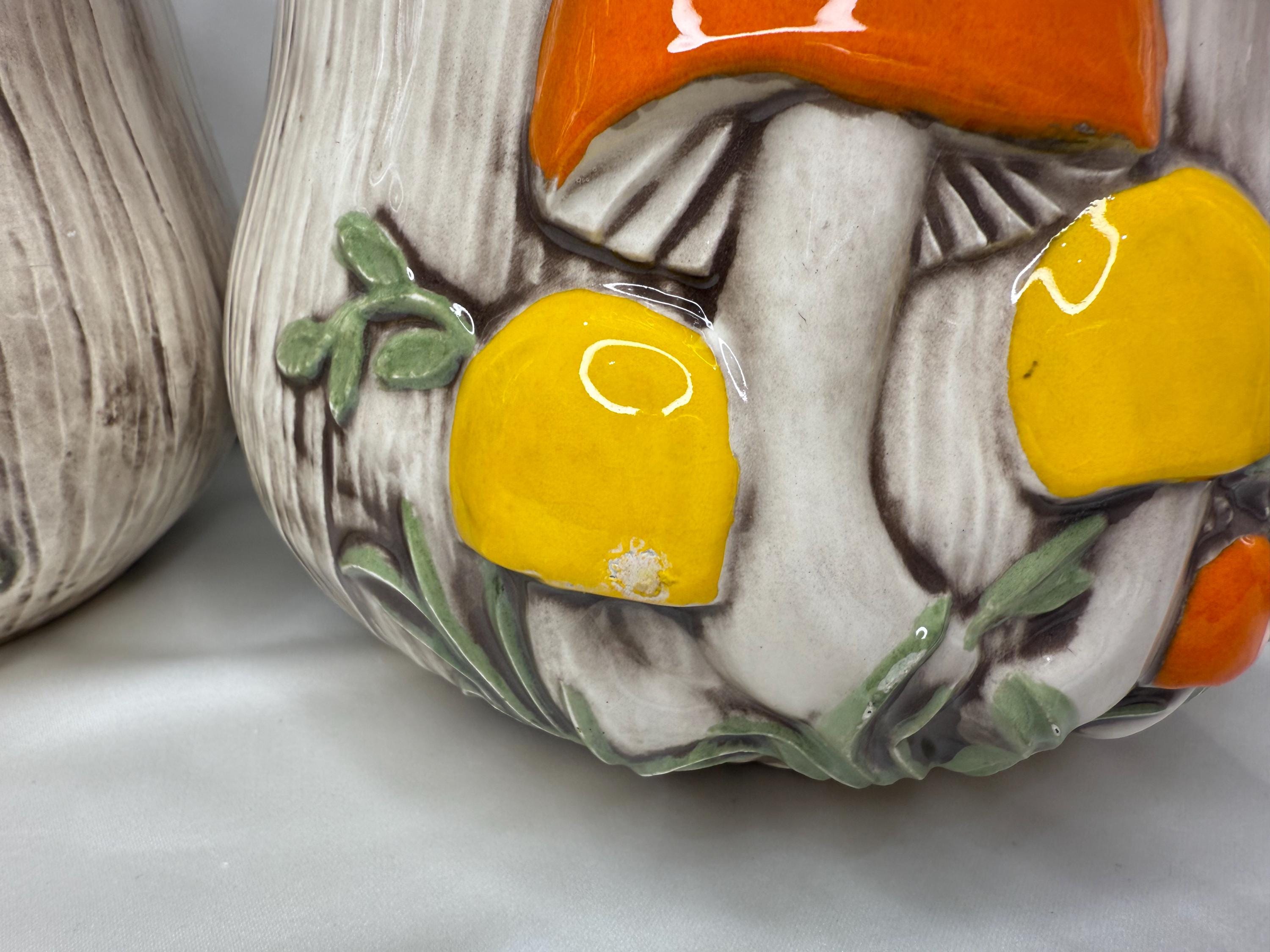 Vintage Arnel's Ceramic Mushroom Canister Set Arnel Mushroom