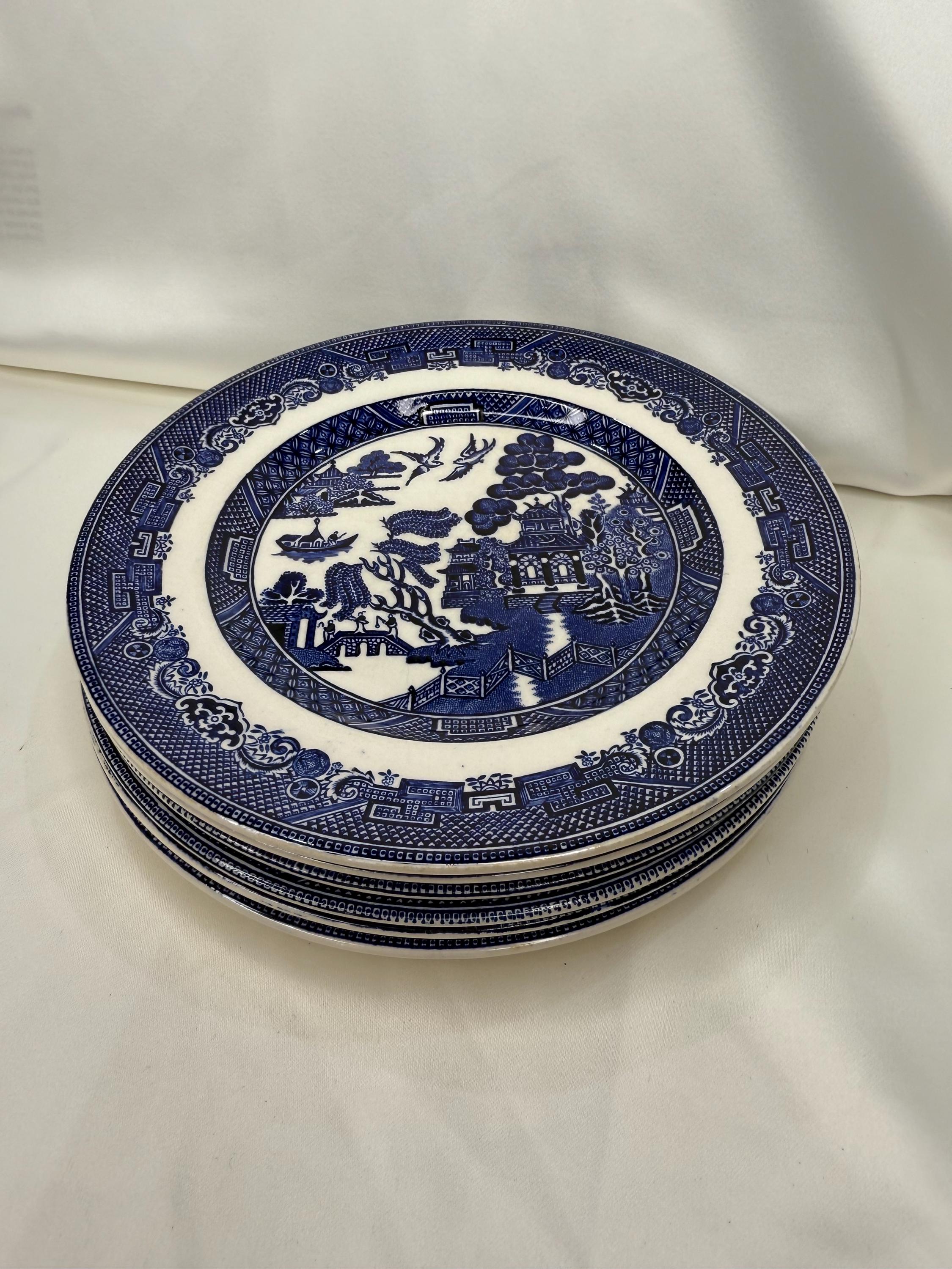 ジョンソンブラザーズ　ウィロー　お皿6枚セット Amazon.co.jp: Johnson Brothers ウィローブルー 11インチ ディナー