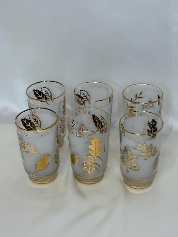新品◆①リビーゴールデンフォリッジ　グラス　４客　アメリカ製アンティーク ヴィンテージ リビー ゴールデンフォリッジ グラス 6個セット