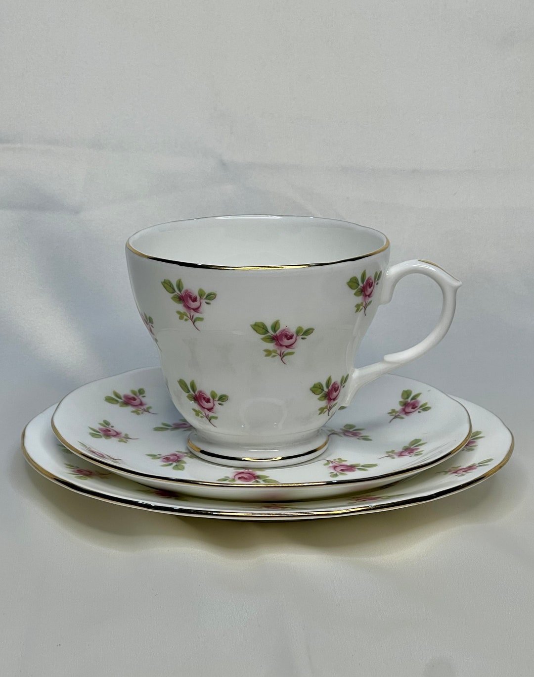 Duchess Bone China Trio. Ditsy Rose. England 41 Etsy Australia