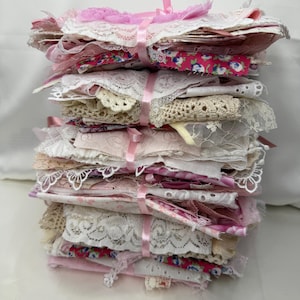 30 stuks vintage kant-scrappack, voor langzaam naaien, tijdschriften, collage en knutselen
