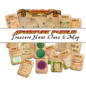 Outdoor Treasure Hunt Puzzle Clues: Jungle Adventure Game (PDF)